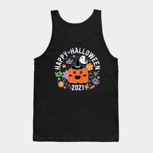 Cute Kawaii Halloween 2021 Pumpkin Mushroom Ghost Bats Tank Top